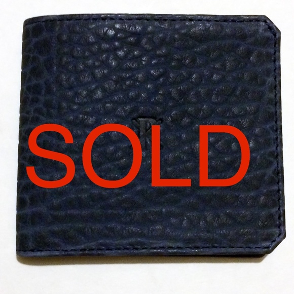 Parabellum Other - Parabellum Navy Bison Leather Bi Fold Wallet NIB